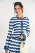 Making Waves Crochet Cardi- Blue