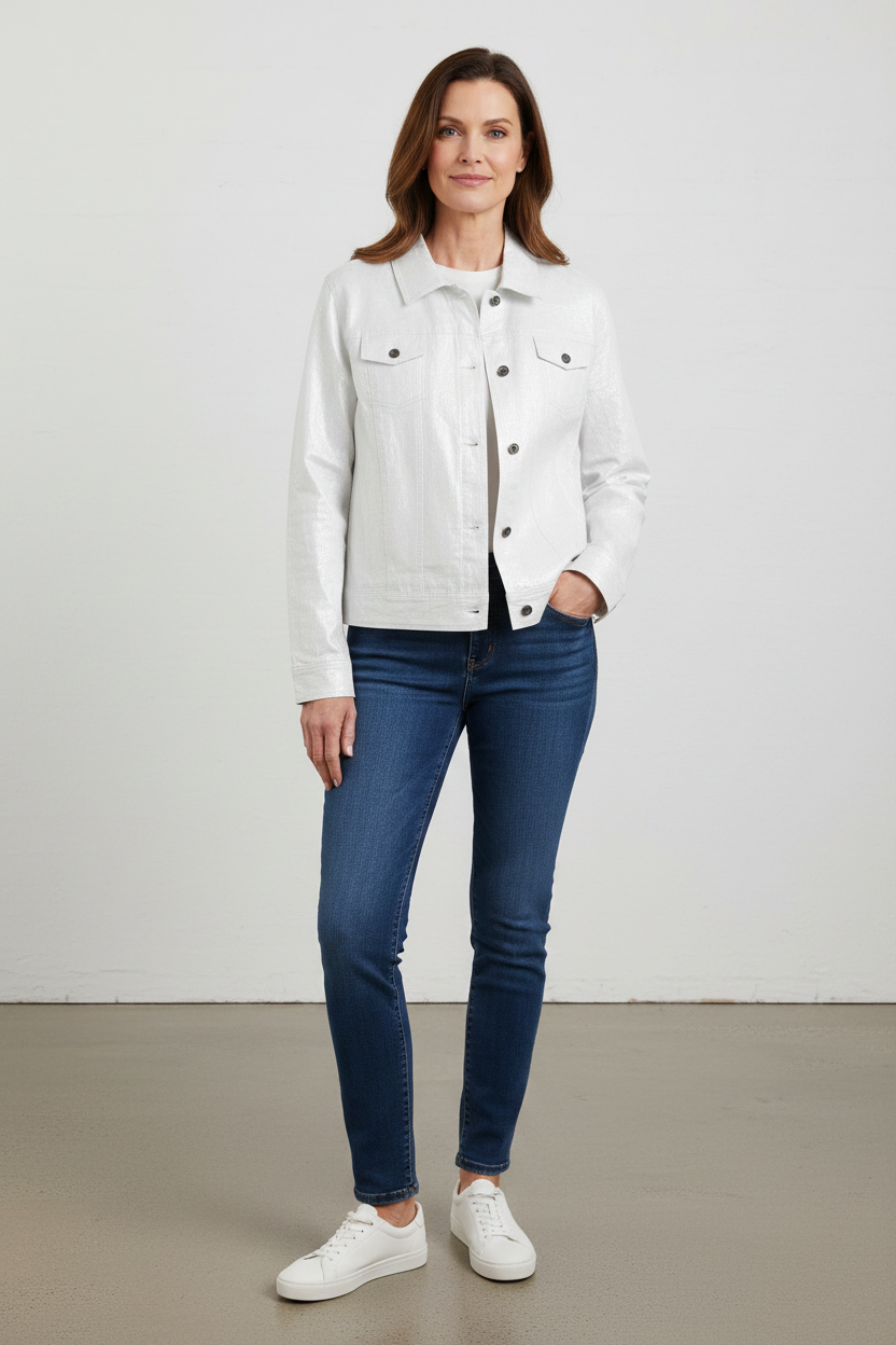 Linen Blend Foil Jacket