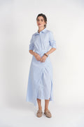 Camilla Dress- Blue Pinstripes