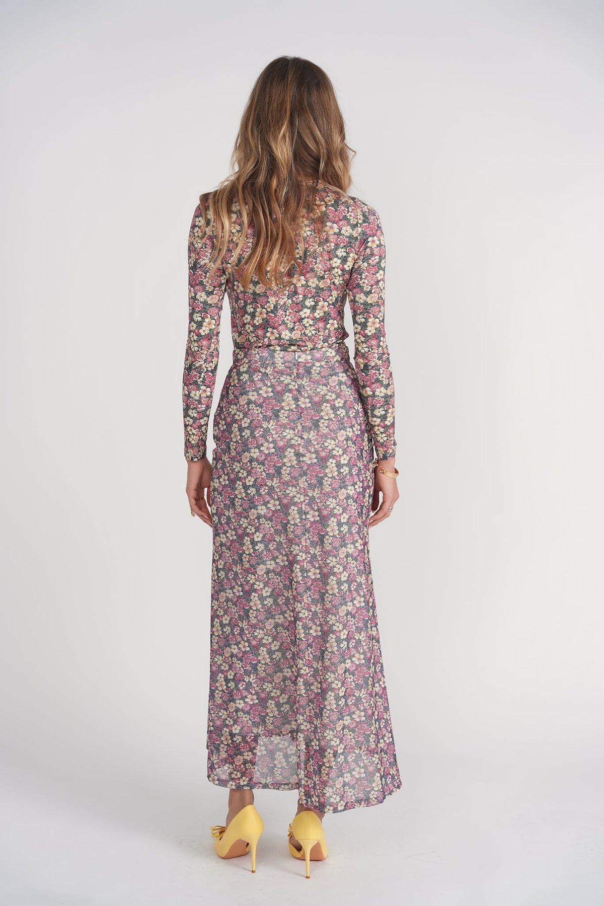 Ruched Front Skirt- Pink Garden