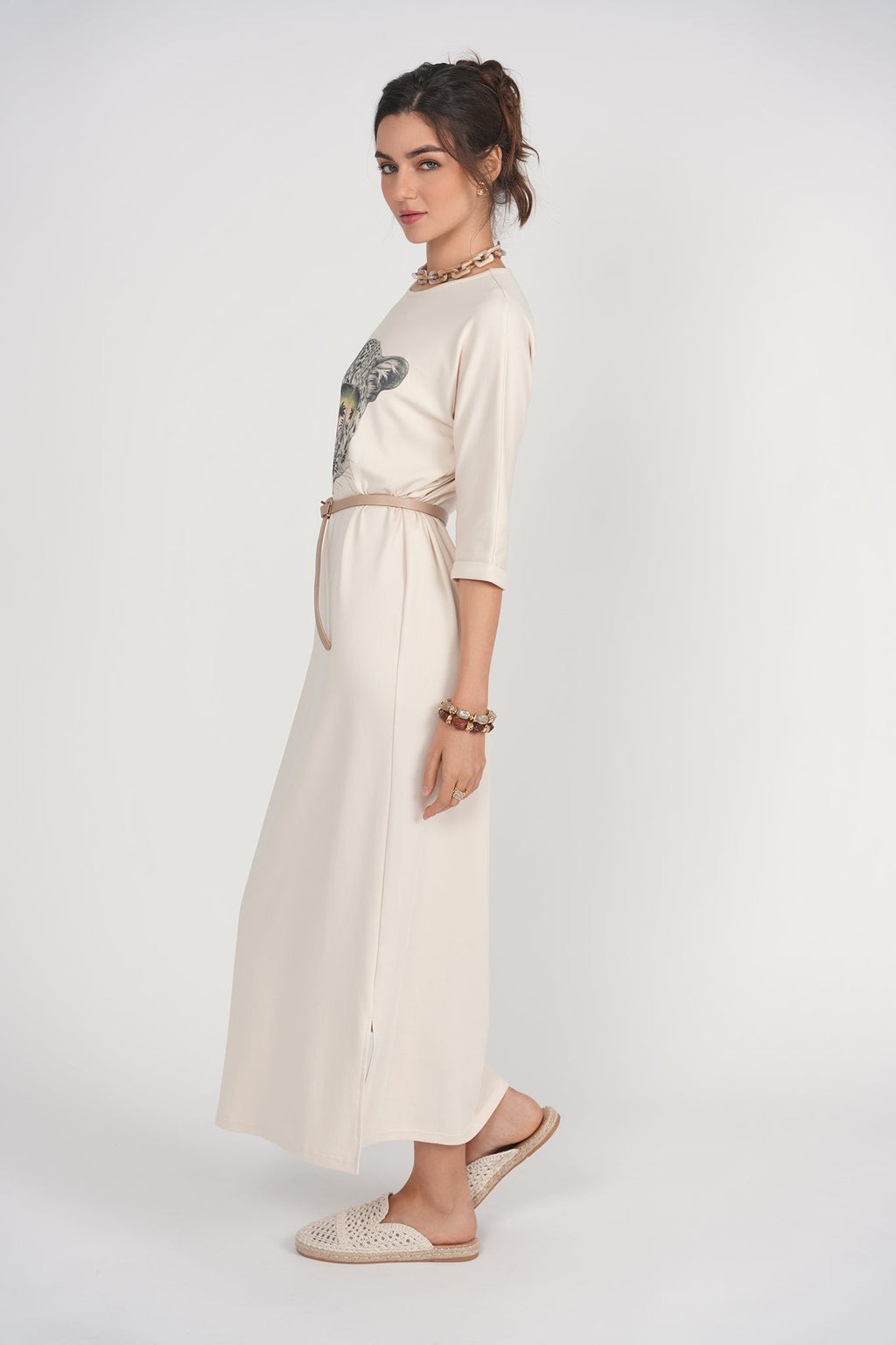 T-shirt Midi Dress- Cheeta