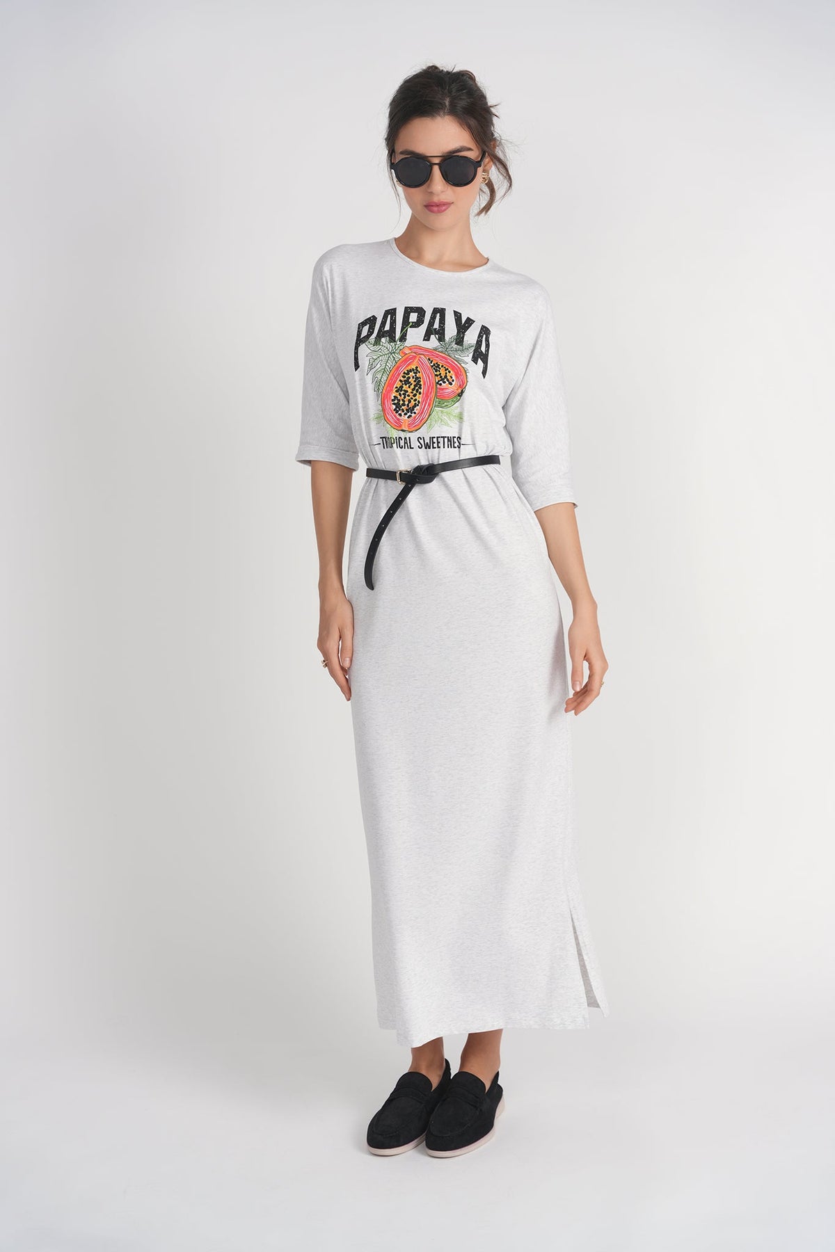 T-shirt Midi Dress- Papaya