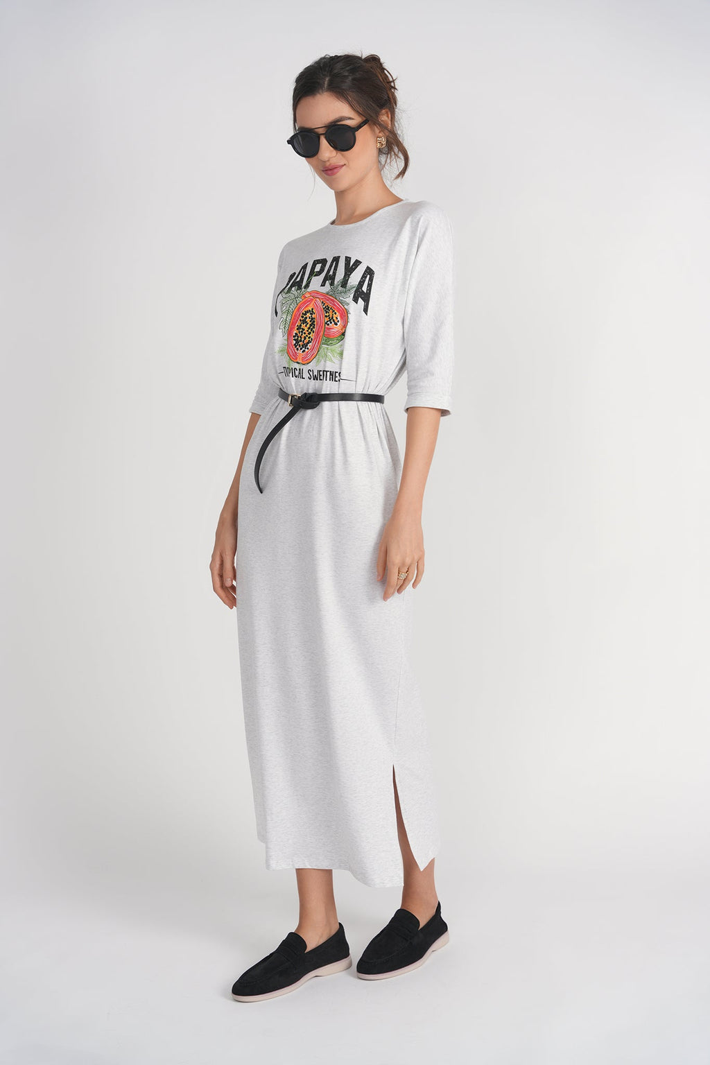 T-shirt Midi Dress- Papaya