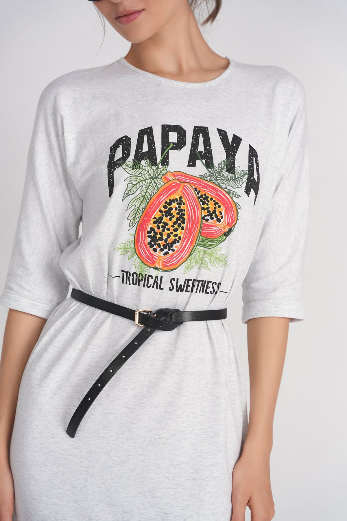 T-shirt Midi Dress- Papaya