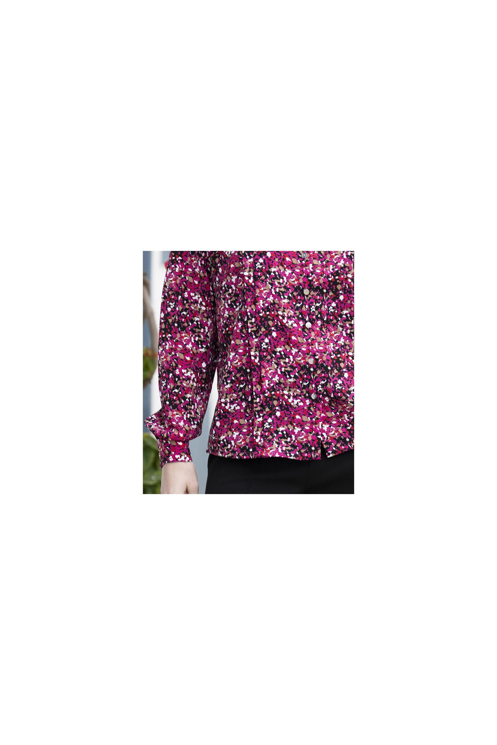 Collared Multi Print Blouse