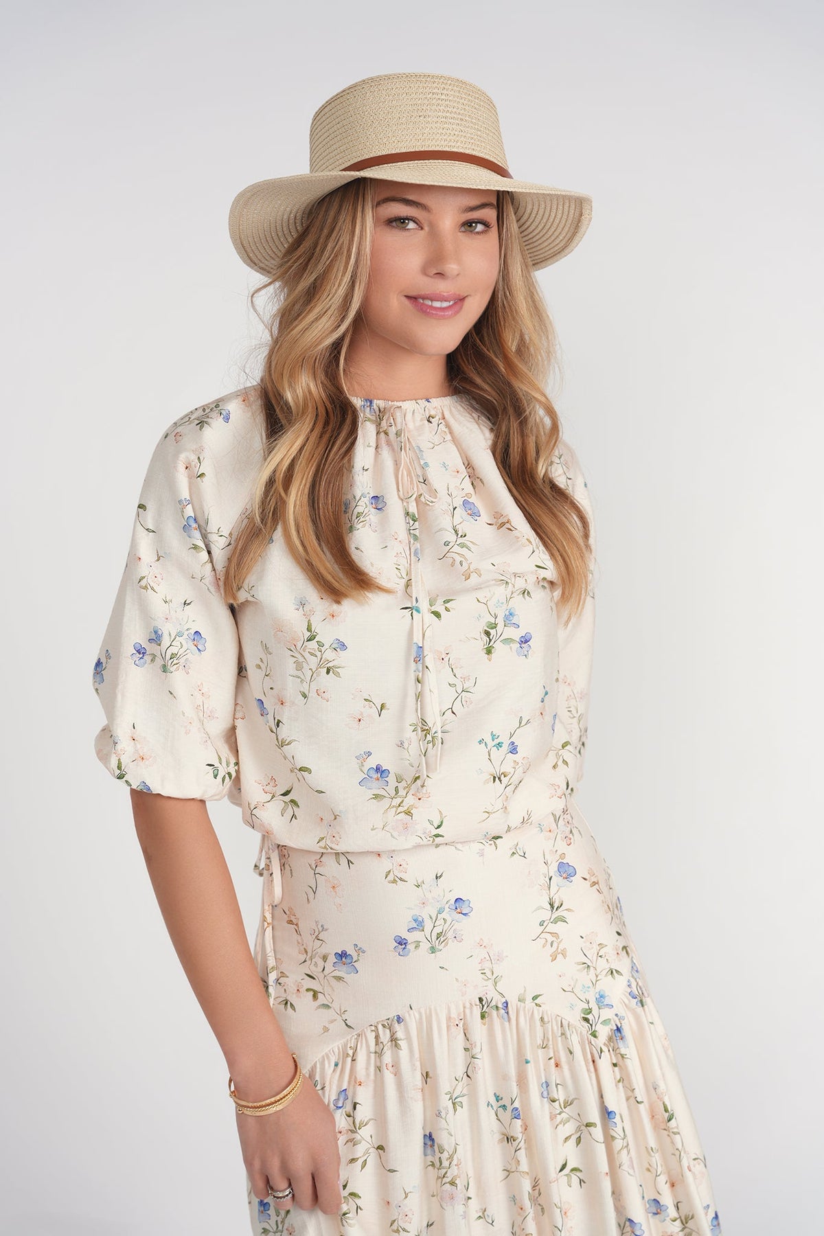 Belle Top- Cream Floral