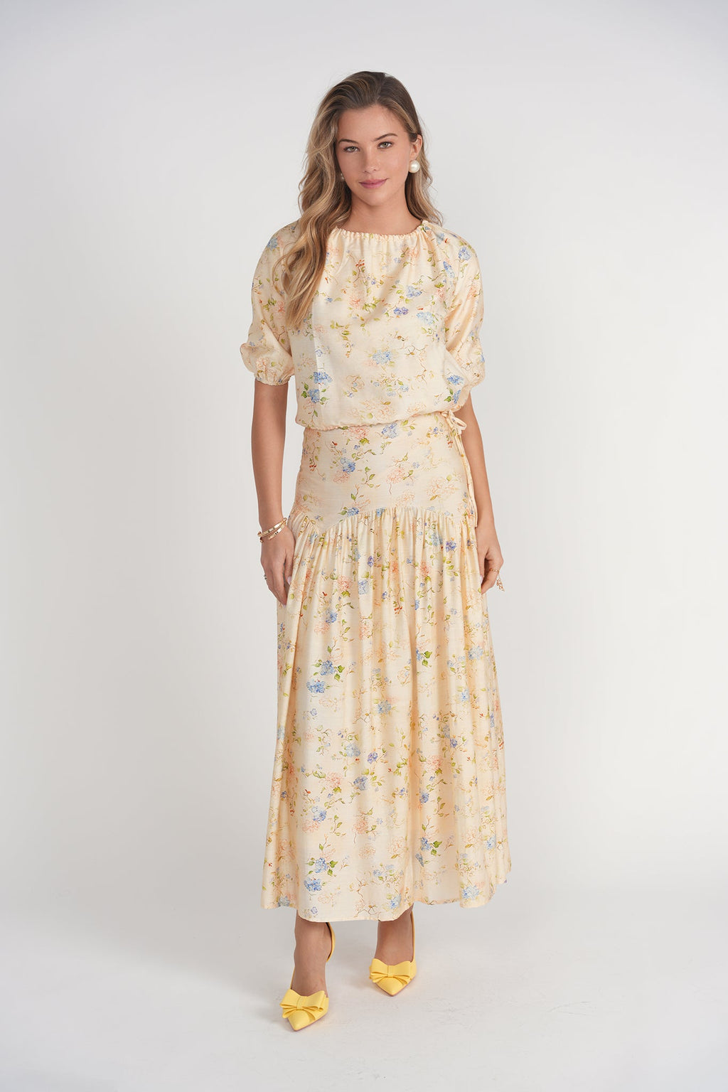Belle Skirt- Yellow Garden
