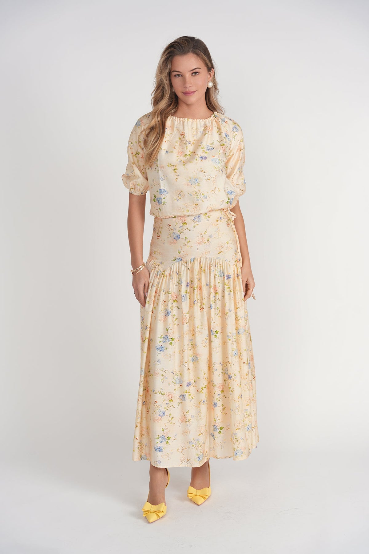 Belle Skirt- Yellow Garden