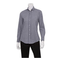 Chef Works Gingham W500-BWK-XS Women's Gingham Dress Shirt, Long Sleeve, Poly/Cotton, White/Dark Navy Check, XS