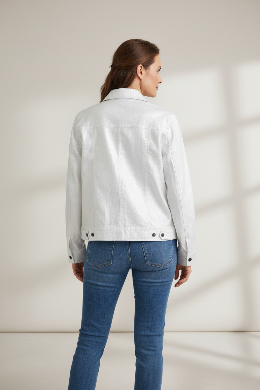 Linen Blend Foil Jacket