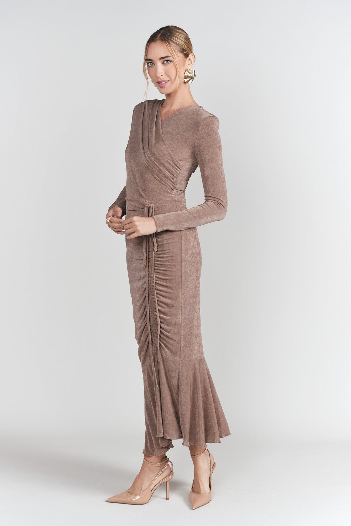 Valerie Midi Dress- Mink
