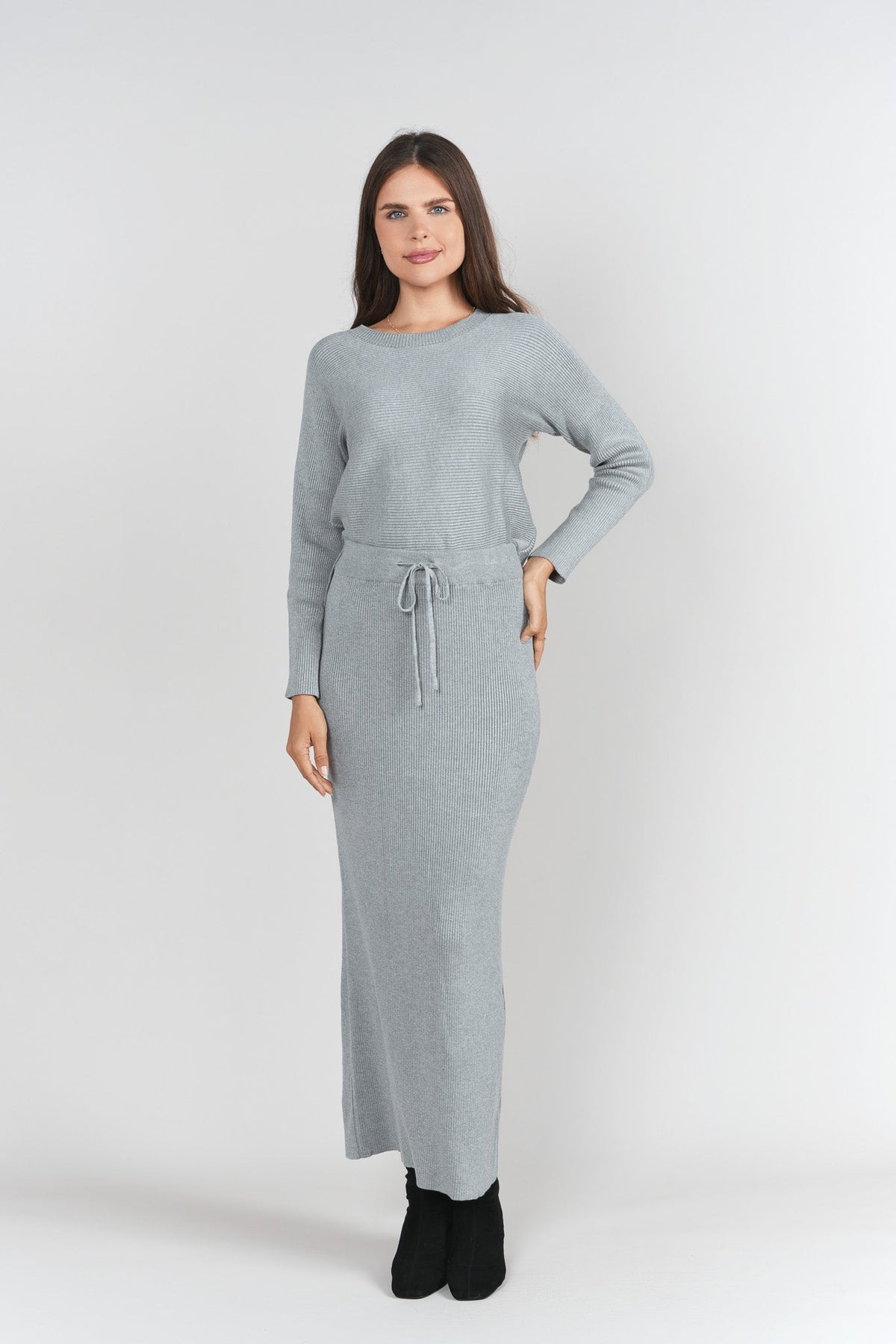 Sweater Rib Skirt- Gray