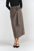 Rosette Midi Skirt- Mink