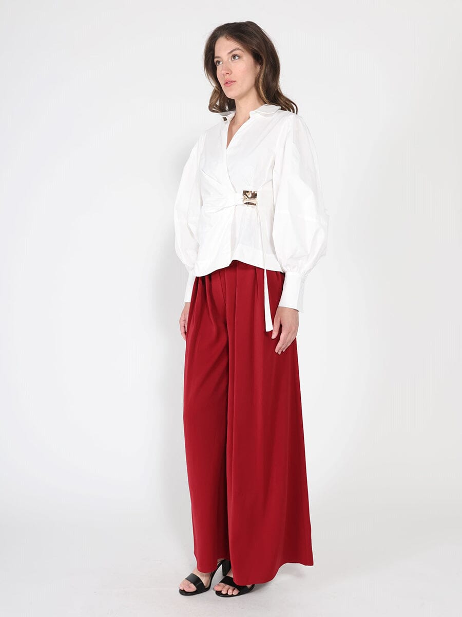 Gracia Fashion Women's Crossbody Long Sleeve Solid Top