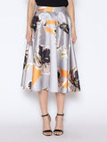 Gracia Fashion Women's Floral Print A-Line Midi Skirt