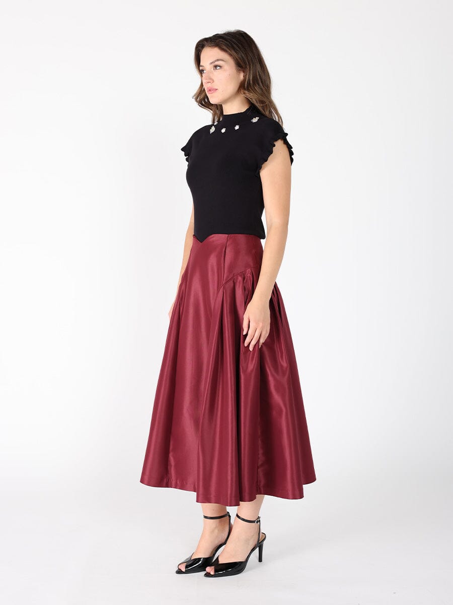 Gracia Fashion Women's Wide Width Skirt with Back Zipper