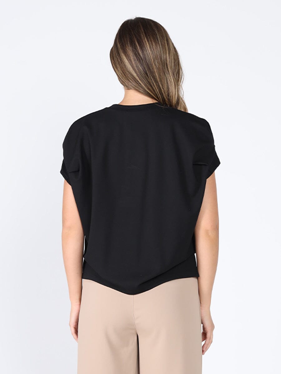 Gracia Fashion Women's Pearl Work Round Neck Top
