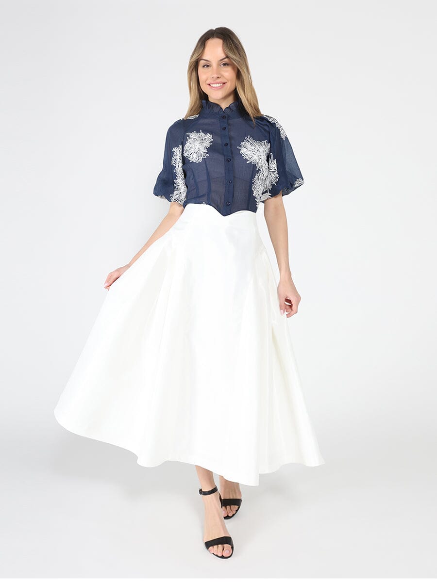 Gracia Fashion Women's Wide Width Skirt with Back Zipper